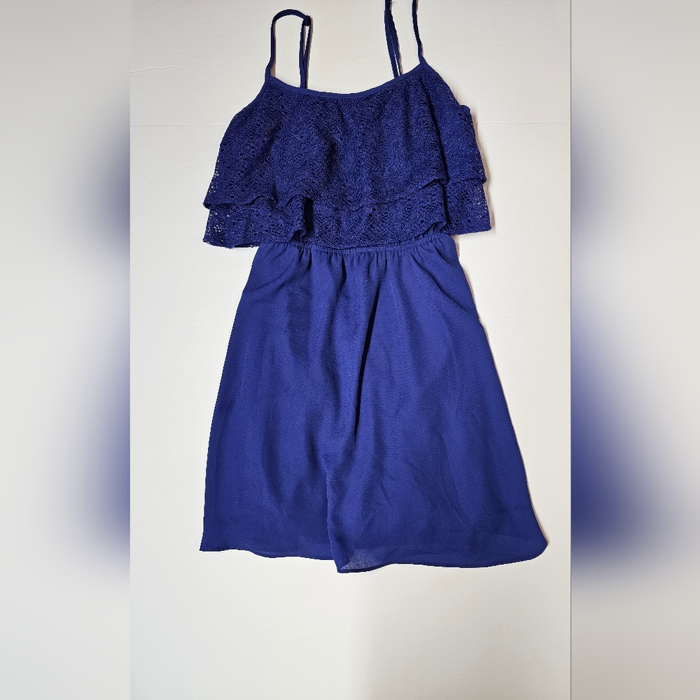 PRINCESS VERAWANG spaghetti straped blue beachy sun dress womens size small